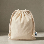 Bolsa pequeña de algodón Fairtrade con acabado natural 105 g/m² primera vista