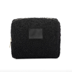 Neceser de poliéster con acabado sherpa y cremallera 360 g/m² color negro primera vista
