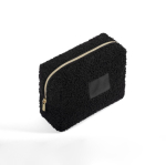 Neceser de poliéster con acabado sherpa y cremallera 360 g/m² color negro cuarta vista