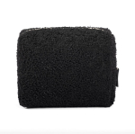 Neceser de poliéster con acabado sherpa y cremallera 360 g/m² color negro vista detalle