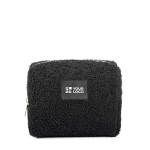 Neceser de poliéster con acabado sherpa y cremallera 360 g/m² color negro vista principal