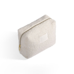 Neceser de poliéster con acabado sherpa y cremallera 360 g/m² color natural tercera vista