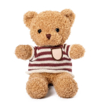 Osito de peluche de poliéster con jersey de punto personalizable color natural primera vista