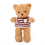 Osito de peluche de poliéster con jersey de punto personalizable color natural tercera vista