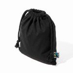 Bolsa tipo saco de algodón Fairtrade en color negro 105 g/m² color negro cuarta vista