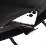 Bolso premium de piel sintética con cierre magnético 520 g/m² color negro segunda vista