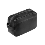 Neceser de PU con cremallera y doble bolsillo interior 200 g/m² color negro segunda vista