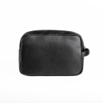 Neceser de PU con cremallera y doble bolsillo interior 200 g/m² color negro vista detalle 2