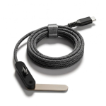 Cable de carga USB-C de 100cm con soporte de móvil integrado 10W color negro primera vista