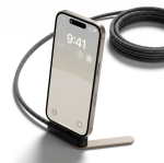 Cable de carga USB-C de 100cm con soporte de móvil integrado 10W color negro quinta vista