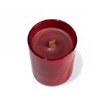 Vela aromática en cerámica brillante con mecha de madera 140g color rojo vista detalle 5