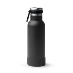 Botella de acero inoxidable reciclado con botón de apertura 480ml color negro segunda vista