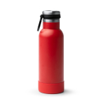 Botella de acero inoxidable reciclado con botón de apertura 480ml color rojo segunda vista
