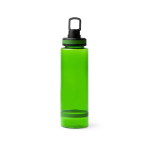 Botella translúcida de plástico reciclado con dosificador y asa 750ml color verde segunda vista