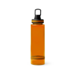 Botella translúcida de plástico reciclado con dosificador y asa 750ml color naranja segunda vista
