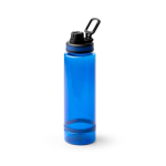 Botella translúcida de plástico reciclado con dosificador y asa 750ml color azul real primera vista de uso