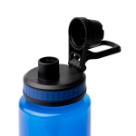 Botella translúcida de plástico reciclado con dosificador y asa 750ml color azul real vista detalle 1