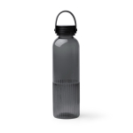 Botella de plástico reciclado con antigoteo y diseño biselado 550ml color negro segunda vista