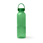 Botella de plástico reciclado con antigoteo y diseño biselado 550ml color verde segunda vista