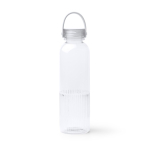 Botella de plástico reciclado con antigoteo y diseño biselado 550ml color transparente segunda vista