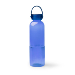 Botella de plástico reciclado con antigoteo y diseño biselado 550ml color azul real segunda vista
