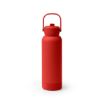 Botella de acero inox reciclado de doble pared con asa y pajita 730ml color rojo segunda vista