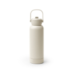 Botella de acero inox reciclado de doble pared con asa y pajita 730ml color beige segunda vista