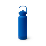 Botella de acero inox reciclado de doble pared con asa y pajita 730ml color azul real segunda vista