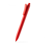 Bolígrafo con clip de pinza a juego, plástico mate y tinta azul color rojo primera vista de uso