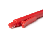 Bolígrafo con clip de pinza a juego, plástico mate y tinta azul color rojo vista detalle 2