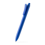 Bolígrafo con clip de pinza a juego, plástico mate y tinta azul color azul real primera vista de uso