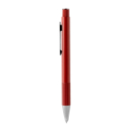 Bolígrafo de aluminio reciclado con acabado mate y tinta azul color rojo segunda vista