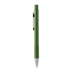Bolígrafo de aluminio reciclado con acabado mate y tinta azul color verde oscuro segunda vista
