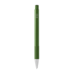 Bolígrafo de aluminio reciclado con acabado mate y tinta azul color verde oscuro