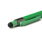 Bolígrafo de aluminio con puntero táctil en el extremo y tinta azul color verde vista detalle 2