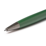 Bolígrafo giratorio de aluminio reciclado con carga jumbo tinta azul color verde oscuro vista detalle 1