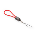 Llavero con cable cargador y transferencia datos y conexión tipo C 60W color rojo primera vista de uso