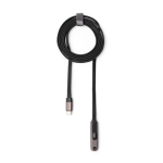 Cable cargador tipo C plegable con soporte para móvil 60W color negro segunda vista