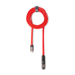 Cable cargador tipo C plegable con soporte para móvil 60W color rojo segunda vista