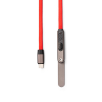 Cable cargador tipo C plegable con soporte para móvil 60W color rojo vista detalle 3