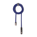 Cable cargador tipo C plegable con soporte para móvil 60W color azul marino segunda vista