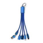 Cable cargador multipuerto 7 en 1 de aluminio reciclado color azul real segunda vista