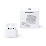 Auriculares inalámbricos de plástico con manos libres y Bluetooth color blanco vista detalle 1
