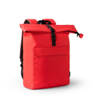 Mochila de poliéster eco con compartimento principal extensible 15'' color rojo primera vista de uso