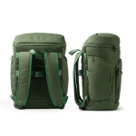 Mochila acolchada de poliéster reciclado con apertura superior 15'' color verde oscuro vista detalle 1