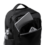 Mochila para portátil de nylon reciclado con bolsillo antirrobo 16” color negro vista detalle 3