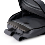 Mochila para PC de plástico reciclado con bandas reflectantes 15” color gris vista detalle 4