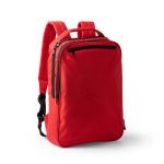 Mochila de poliéster reciclado con espalda y asas acolchadas 14'' color rojo primera vista de uso