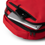 Mochila de poliéster reciclado con espalda y asas acolchadas 14'' color rojo vista detalle 1