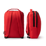 Mochila de poliéster reciclado con espalda y asas acolchadas 14'' color rojo vista detalle 4